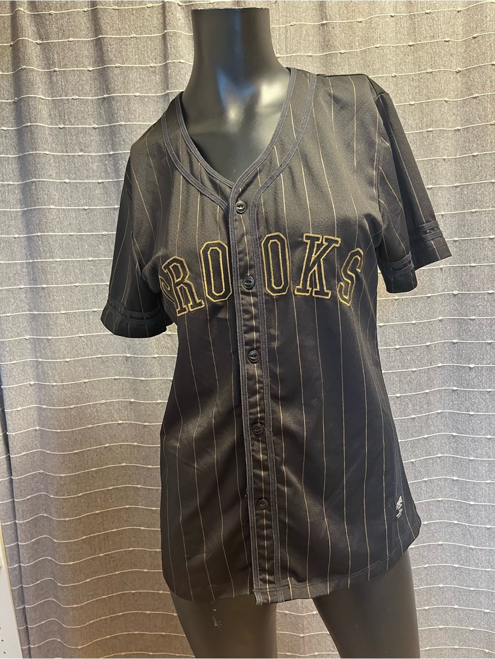 Crooks & Castles Black & Gold Jersey Button Up Tee